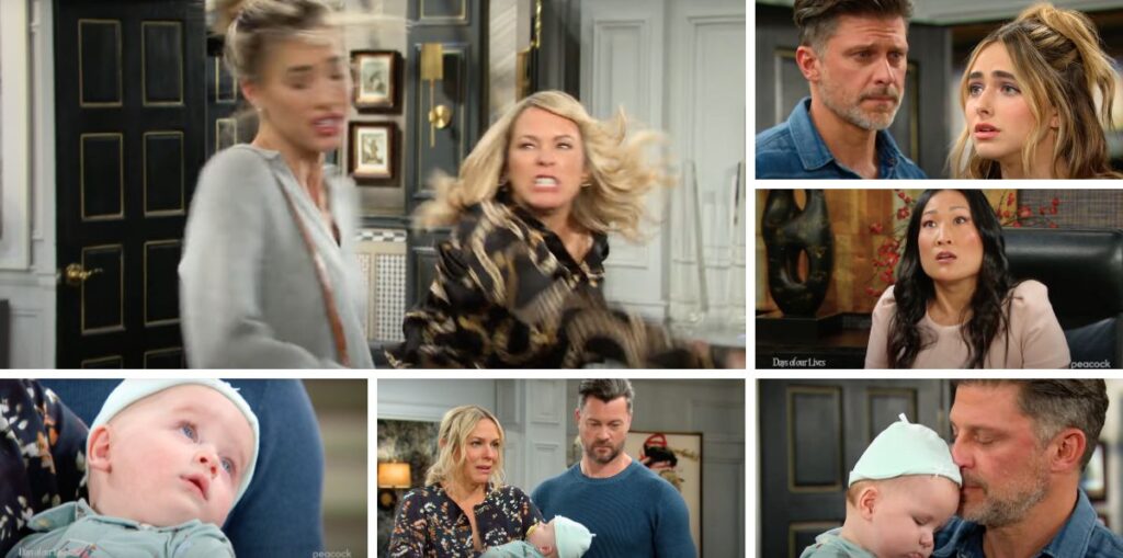 days of our lives spoilers nicole hits sloan, baby, eric, holly, melinda.