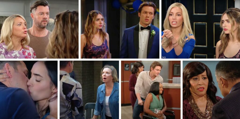 days of our lives video spoilers collage nicole, theresa, stefan, gabi, diana, chanel, paulina.