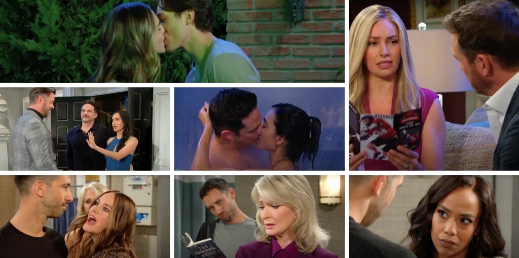 days of our lives spoilers collage of tate, holly, theresa, stefan, gabi, ej, marlena, bobby, jada, stephanie.