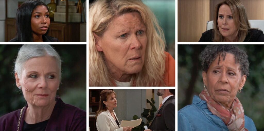 general hospital spoilers trina, laura, heather, stella, tracy, and alexis.