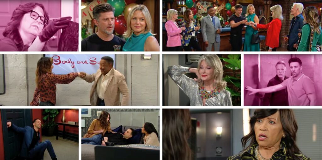 days of our lives spoilers collage connie, eric, nicole, kate, abe, hattie, paulina, jack, chad, bobby.