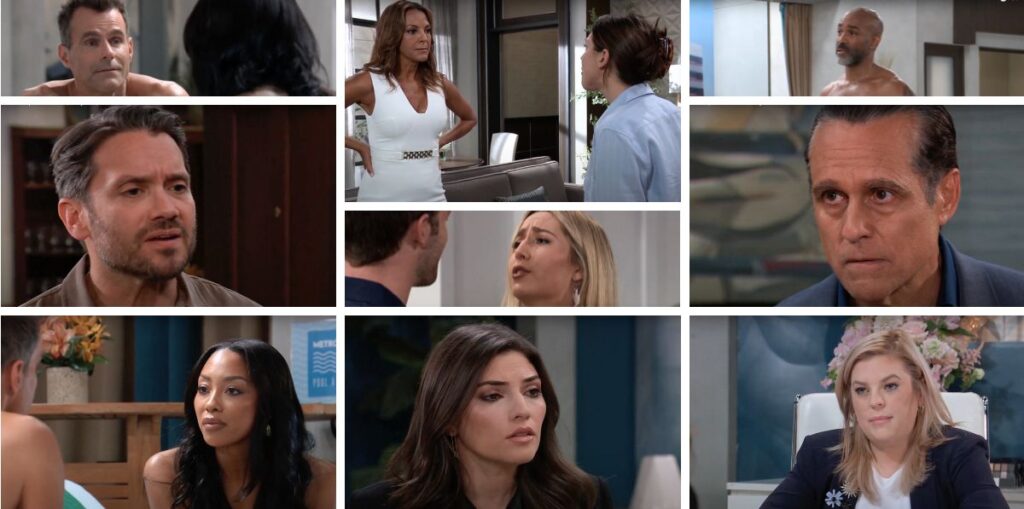 general hospital spoilers collage drew, natalia, kristina, sonny, dante, joss, maxie, blq, jordan.