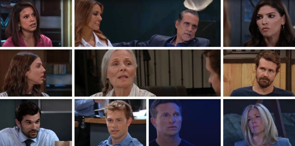 general hospital spoilers collage blaze, kristina, cody, tracy, sonny, natalia, blq, chase, dex, jason, carly.