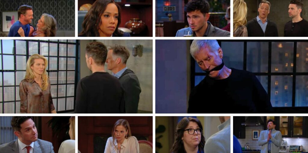 days of our lives spoilers collage of john, chad, jack, jada, alex, stefan, ava.