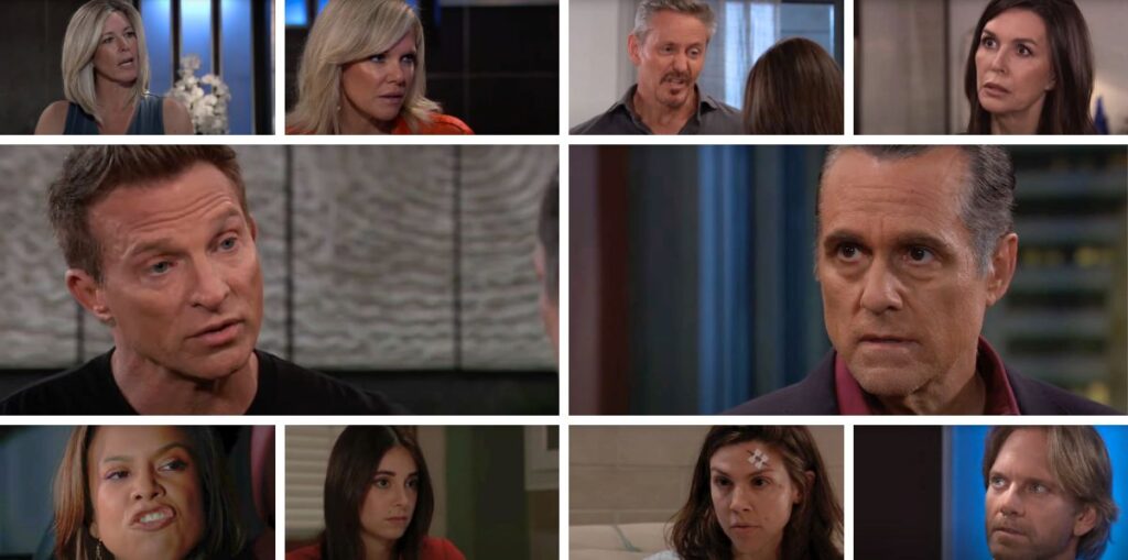 general hospital spoilers collage sonny, jason, carly, ava, john, jack, anna, molly, kristina, blaze.