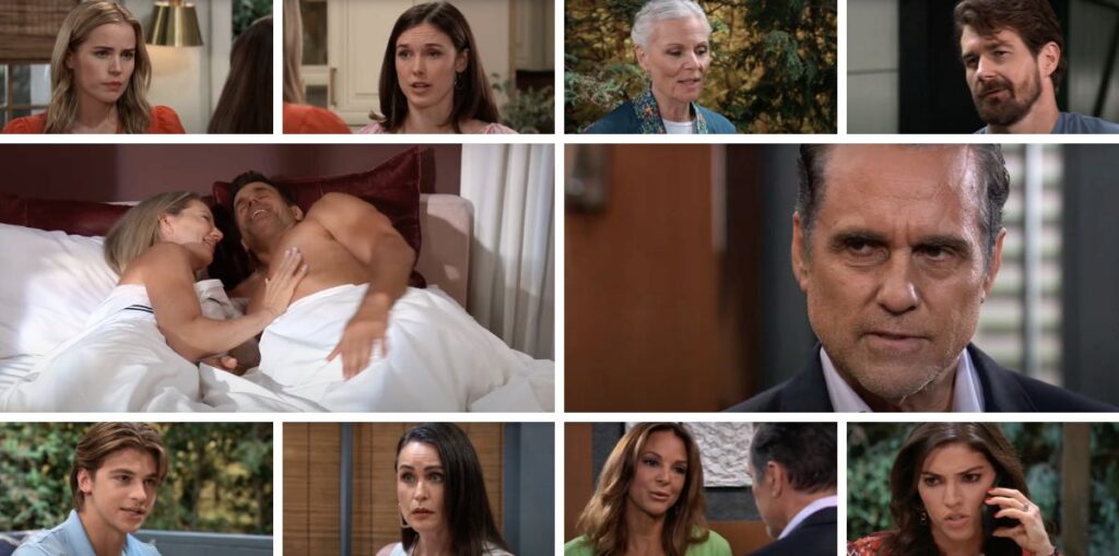 general hospital spoilers collage drew, nina, sonny, natalia, blq, lois, gio, willow, sasha, tracy, cody.