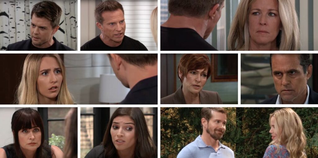 general hospital spoilers collage michael, joss, carly, jason, sonny, diane, lois, blq, sasha, cody.