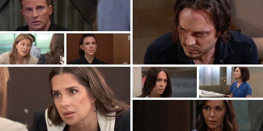 general hospital spoilers collage sam, jason, anna, alexis, kristina, terry, liz, lucky.